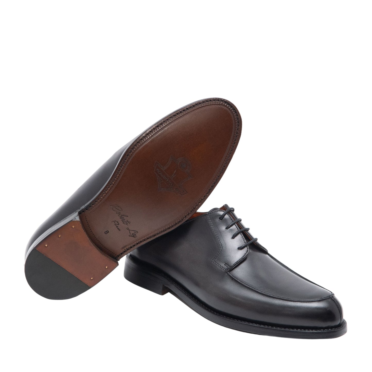 Zapato de cordones  patinado a mano. Fabricación Goodyear artesanal