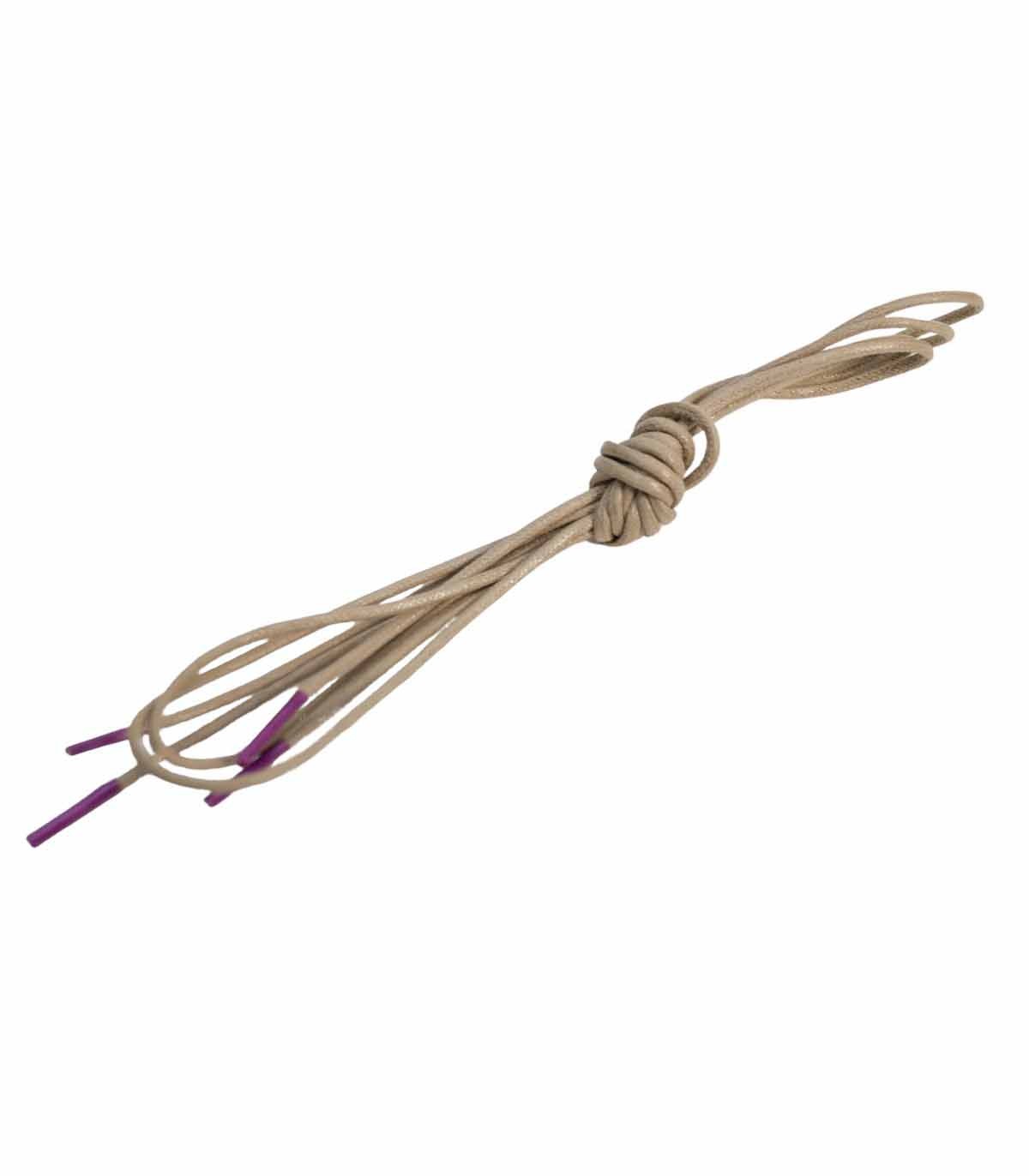 CORDÓN REDONDO ZAPATO EN COLOR BEIGE Y LILA