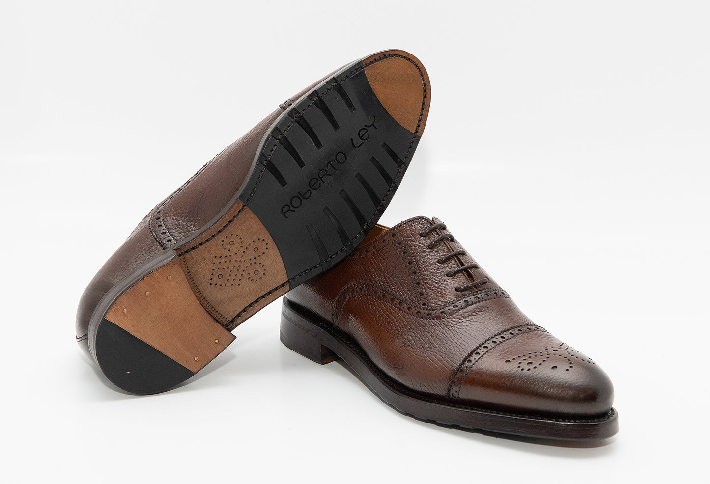 ZAPATO CORDONES PICADOS CUERO