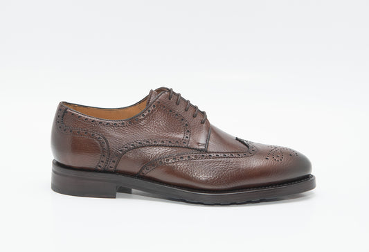 ZAPATO CORDONES PICADOS PIEL DE CIERVO CUERO