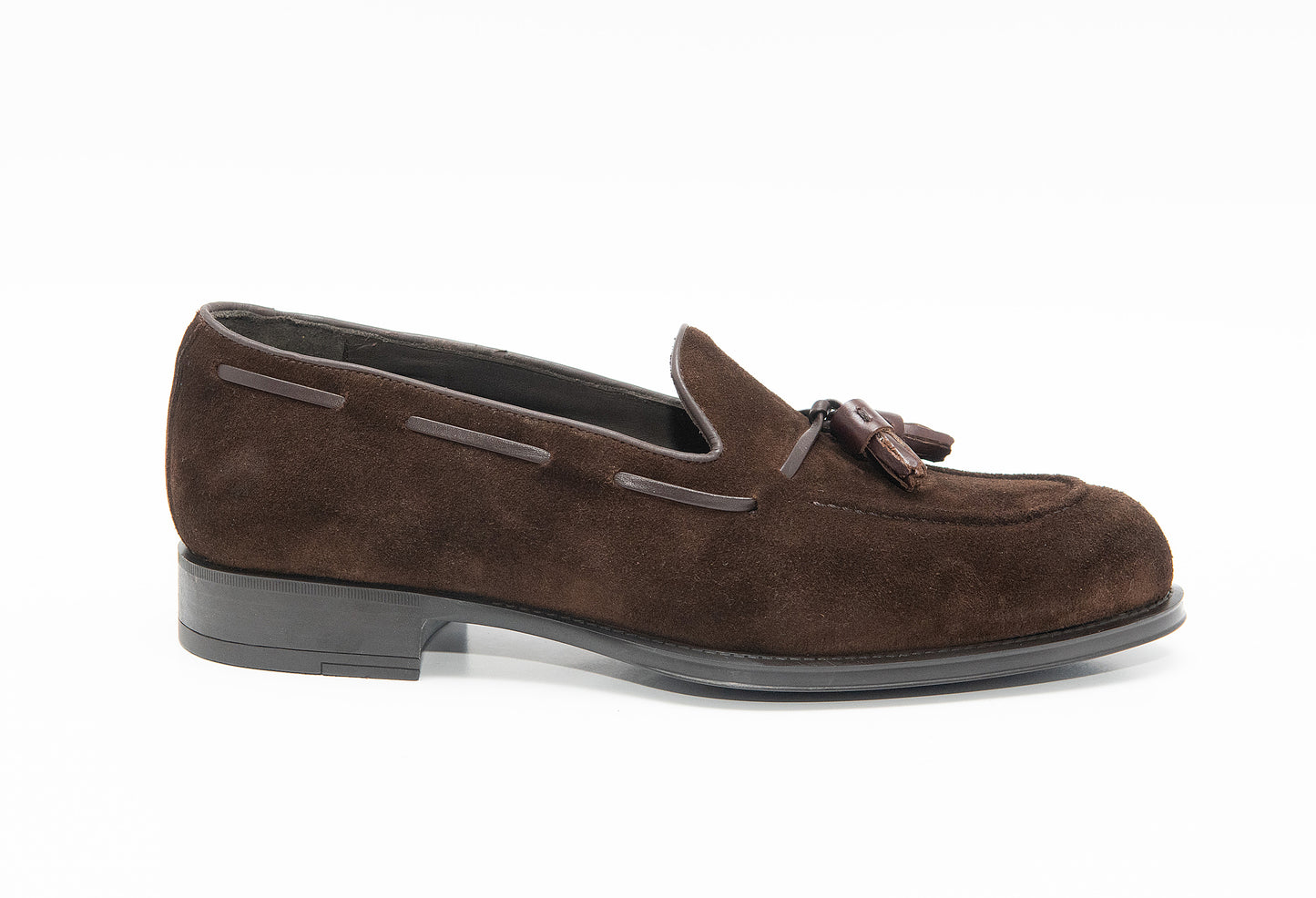 MOCASÍN BORLAS ANTE CUERO CON PIEL