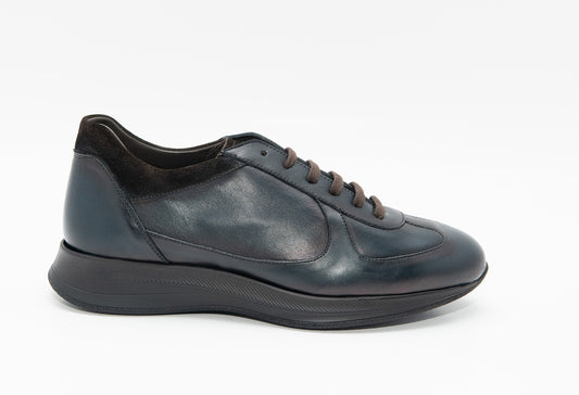 DEPORTIVO PIEL BECERRO AZUL PATINA