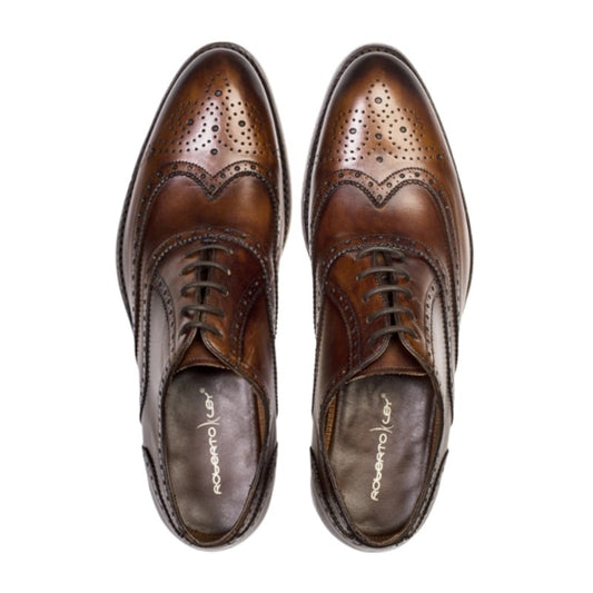 ZAPATO OXFORD CORDONES MARRÓN HOMBRE