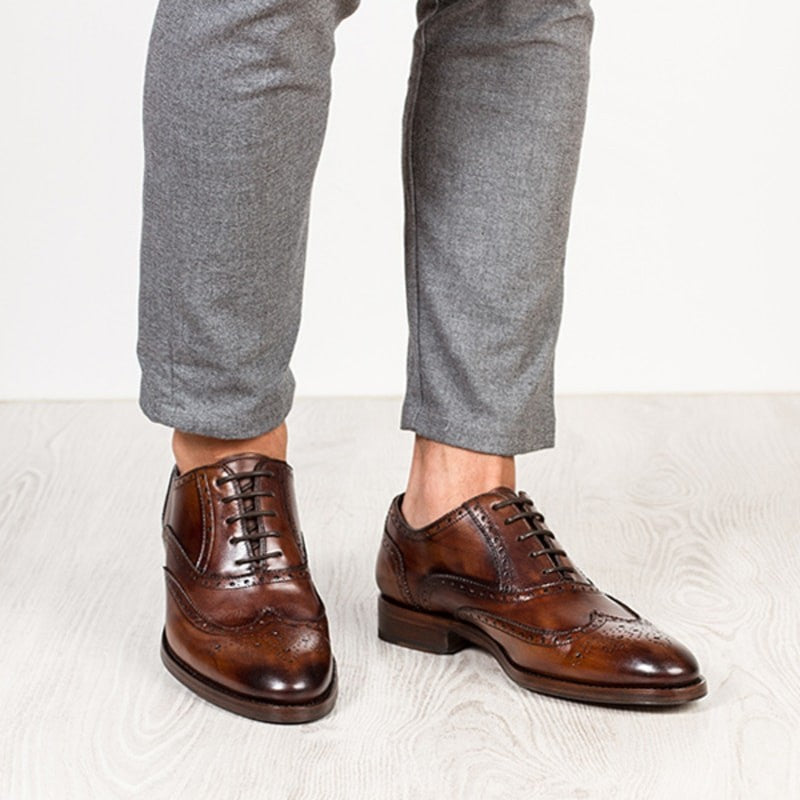 ZAPATO OXFORD CORDONES MARRÓN HOMBRE