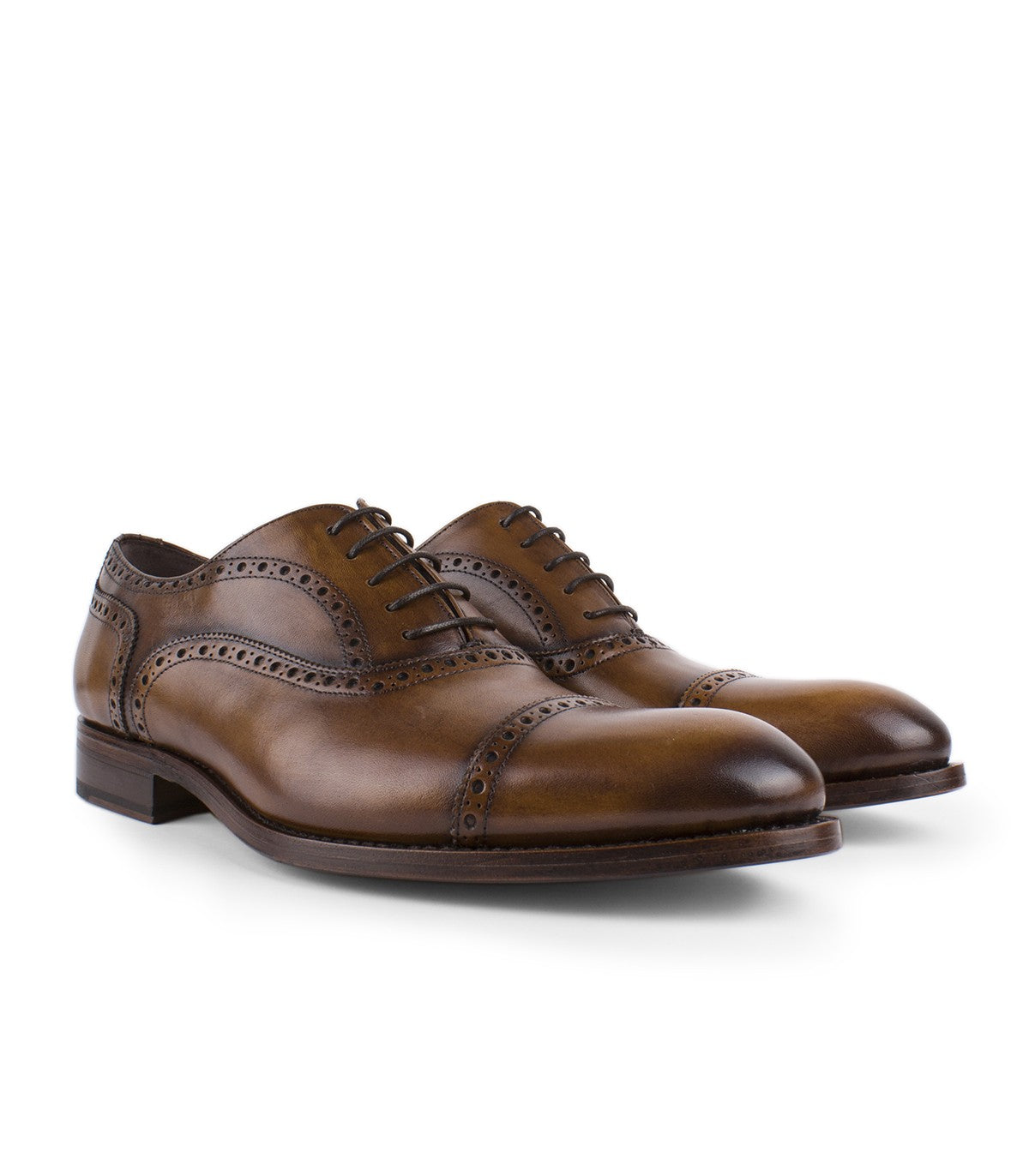 Chaussures Oxford marron à lacets pour homme