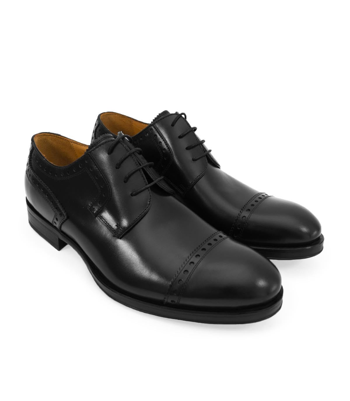 CHAUSSURE À LACETS NOIRS DÉCOUPÉS POUR HOMMES