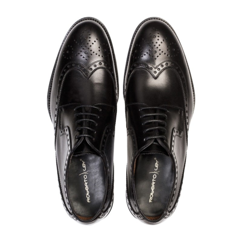Chaussures à lacets découpées noires pour hommes
