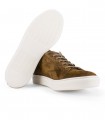 MEN'S BROWN LEATHER LACE-UP SNEAKER