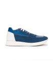 MEN'S BLUE LEATHER LACE-UP SNEAKER