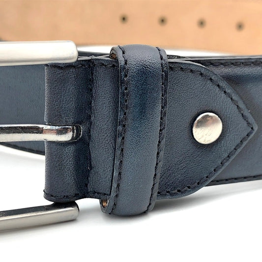 CEINTURE EN CUIR BLEU POUR HOMME