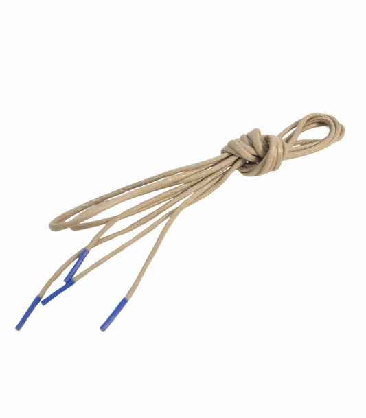 CORDON DE CHAUSSURE ROND DE COULEUR BEIGE ET BLEU