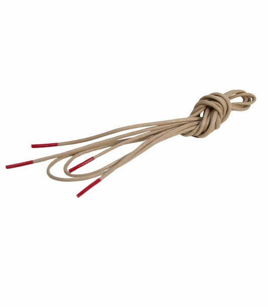 CORDON DE CHAUSSURE ROND DE COULEUR BEIGE ET ROUGE