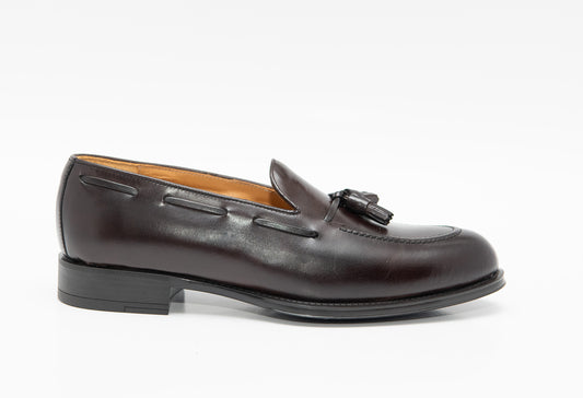 MOCASÍN BORLAS PIEL MARRÓN