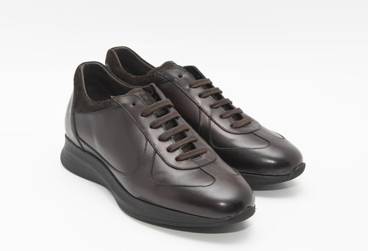 DEPORTIVO PIEL BECERRO MARRÓN PATINA