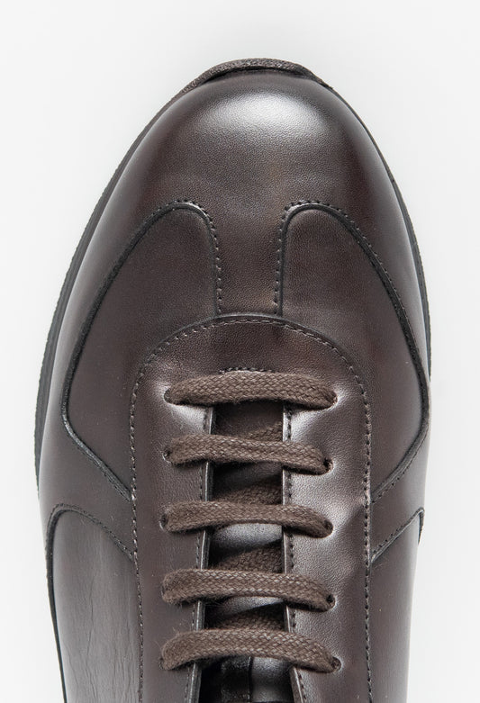 DEPORTIVO PIEL BECERRO MARRÓN PATINA