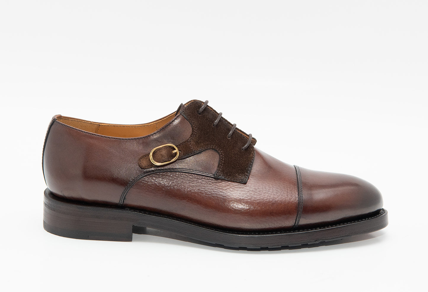 ZAPATO CORDONES HEBILLA LATERAL PUNTERA RECTA