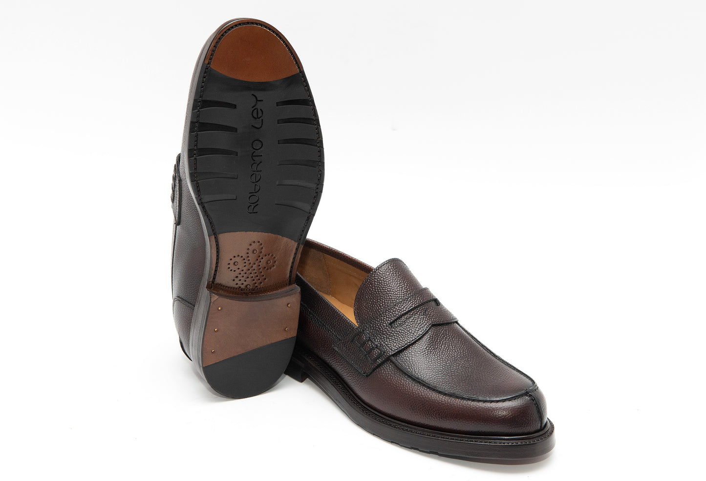 Mocasín piel grabada. Fabricación Goodyear