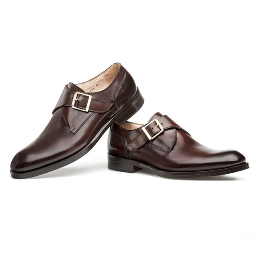 Men's Brown Side Buckle Shoe