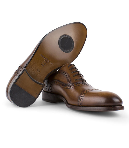 Chaussures Oxford marron à lacets pour homme