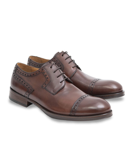 Chaussures à lacets en cuir découpé pour hommes