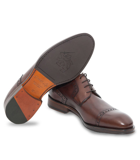 Chaussures à lacets en cuir découpé pour hommes