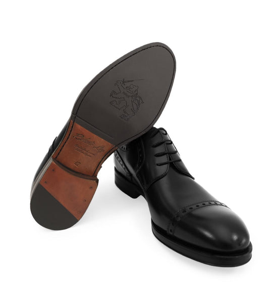 CHAUSSURE À LACETS NOIRS DÉCOUPÉS POUR HOMMES