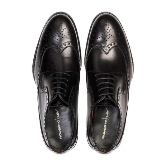 Chaussures à lacets découpées noires pour hommes