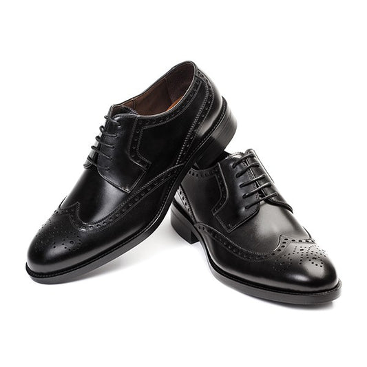 Chaussures à lacets découpées noires pour hommes